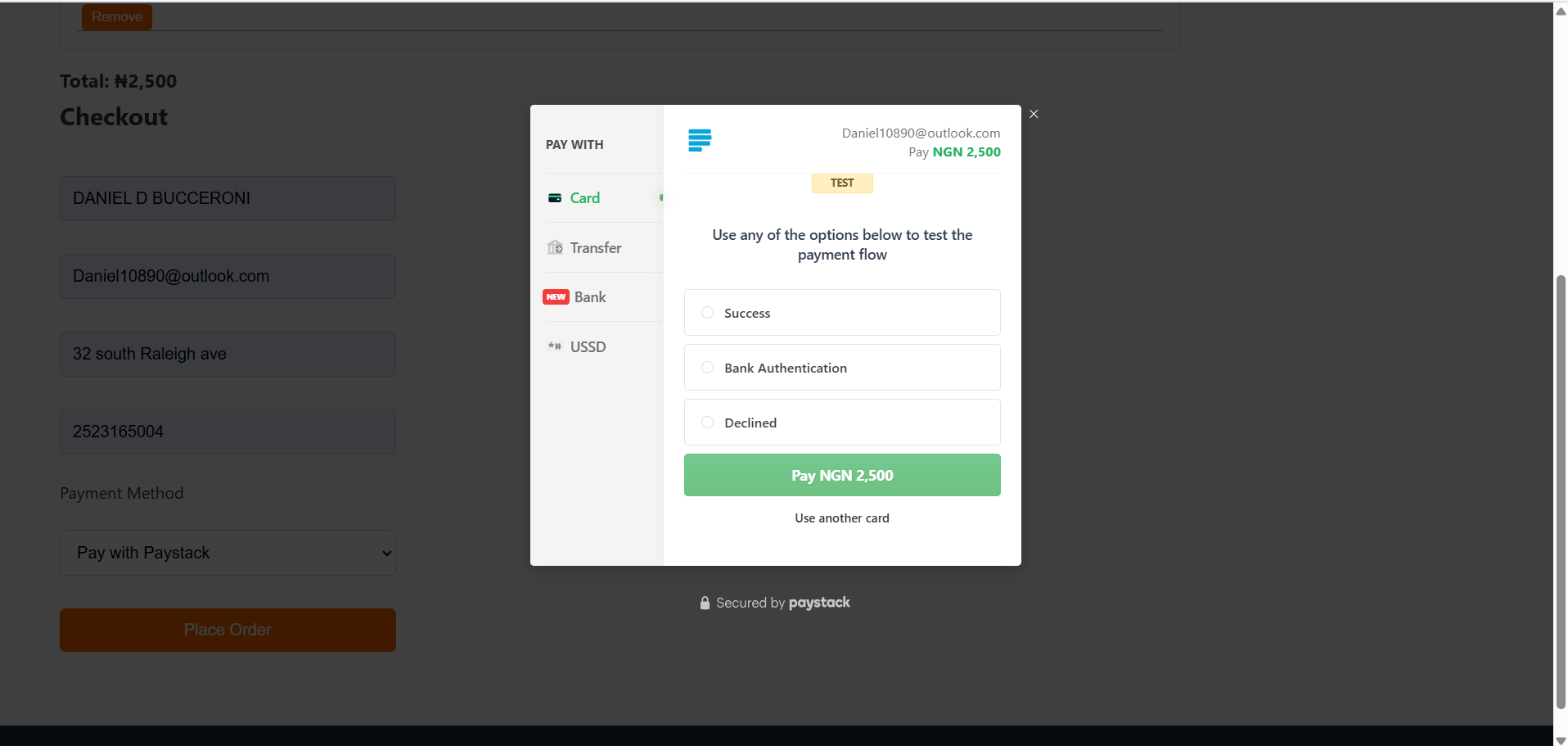 Payment API Integration